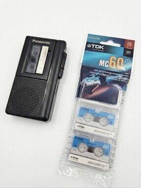 Panasonic RN-102 Microcassette Recorder - TESTED WORKING - W/ 2 New TDK Tapes
